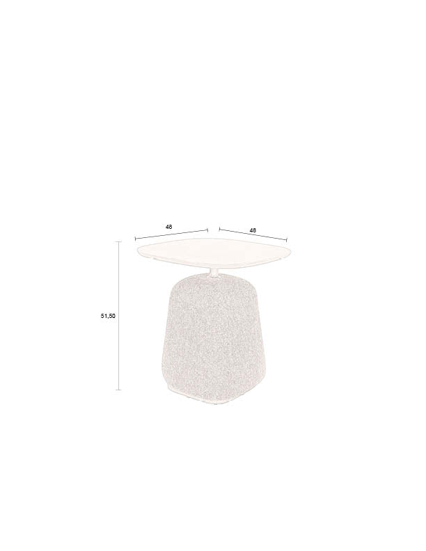 Dutchbone Shelly Off-White Boucle & Wood Side Table